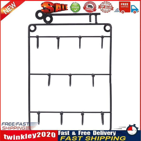 Modern Wall Mounted 11 Hangers Hooks Key Holder Coat Hat Storage Rack (A) Newly