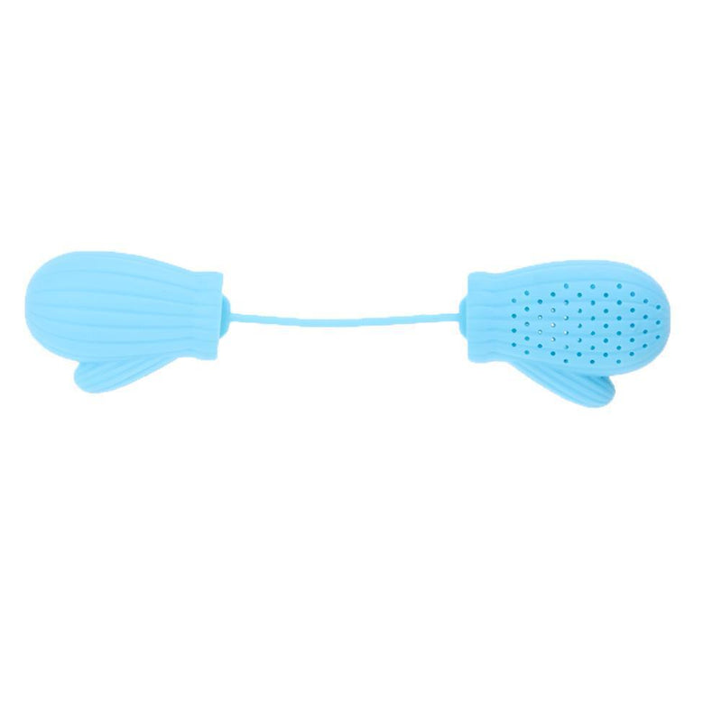 Silicone Christmas Kitchen Coffee Filter Infuser Gloves Tea Strainer (Blue)