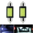 COB 39MM White Car LED Reading Bulbs C5W Festoon Light Dome Lamp For 2Pcs