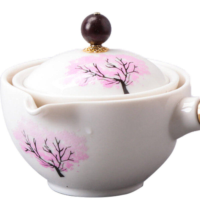 Portable Chinese Gongfu Kung Fu Tea Set Rotating Ceramic Teapot Teaware (M)