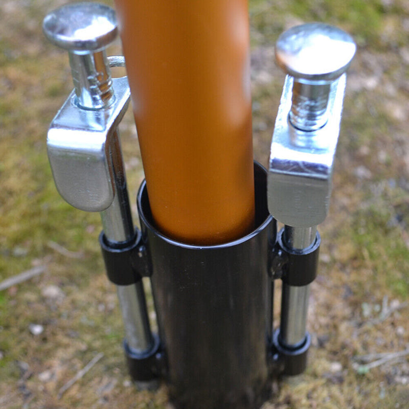 Outdoor Camping Canopy Pole Holder Iron Windproof Rod Fixed Tube Accessories