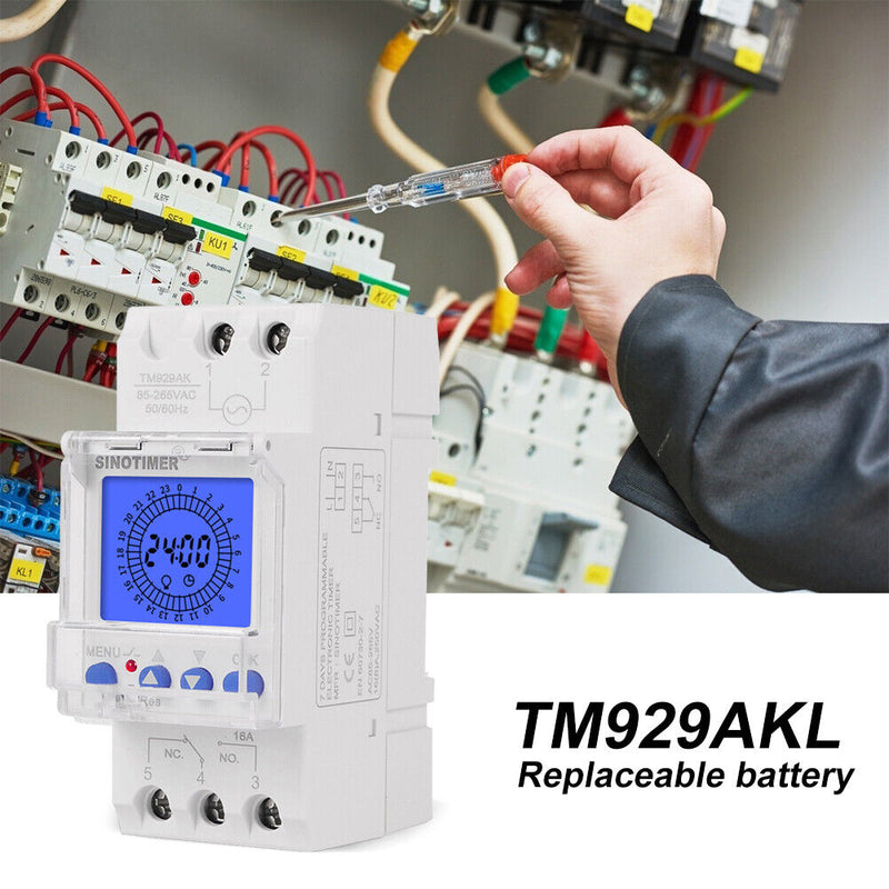TM929AKL Digital 24h 85-265V Din Rail Smart Analog Timer Switch (16A) Newly