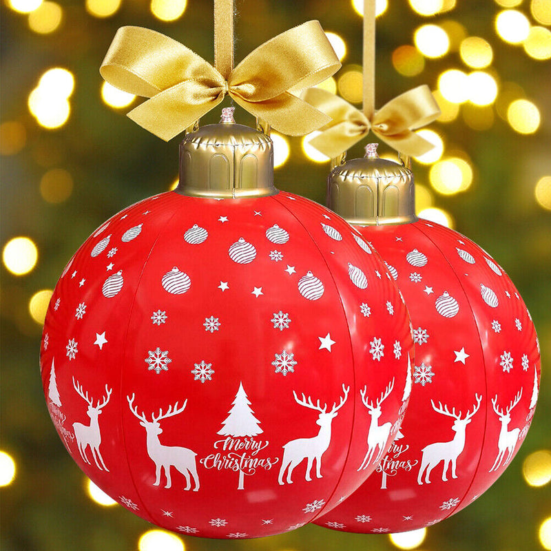 #A 60cm PVC Inflatable Christmas Ball Hanging Tree Ornament Balloon Pendant Deco