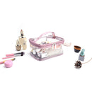Simple Layer Waterproof Cosmetic Makeup Bags Women Toiletry Cases (Pink)