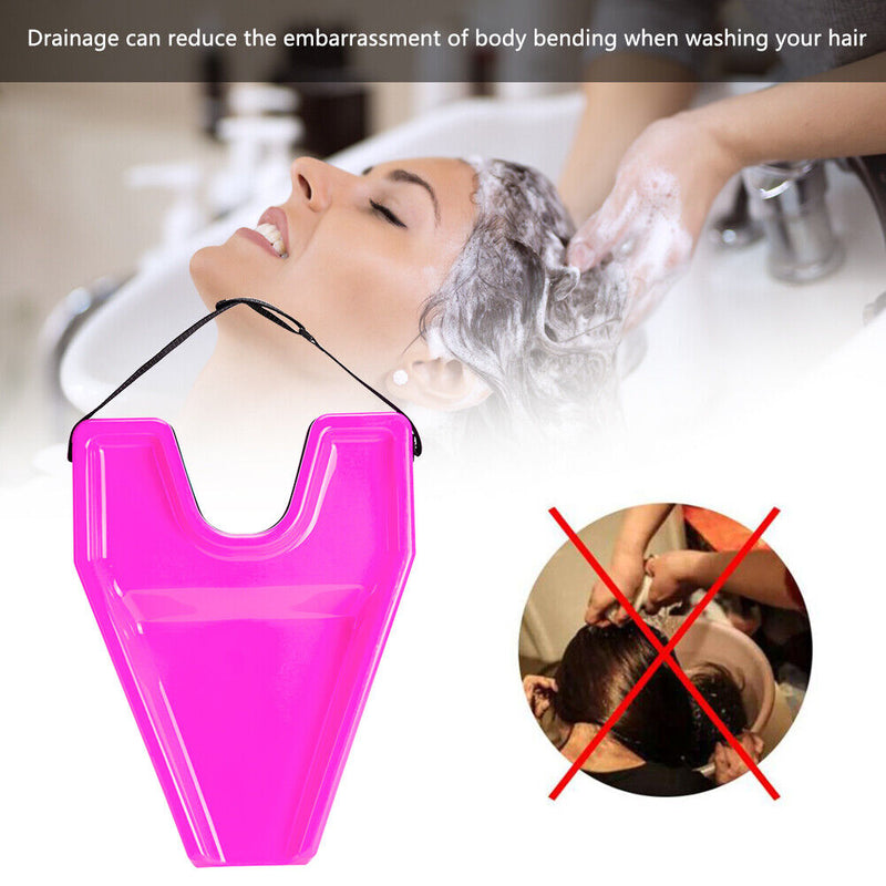 Portable Hair Washing Tray Patient Spa Neck Rest Professional Tool (Purple)