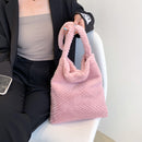 #A Women Purse Handbags Large Capacity Shopping Bags Soft Plush Fluffy Fur for L