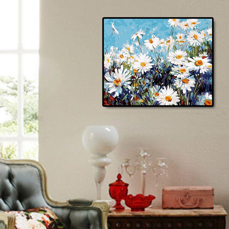Flower Field Painting By Numbers Kit Acrylic Paint Canvas Wall Art Picture