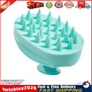 Silicone Head Smooth Hair Massage Brush Bath Scalp Stimulate (Lake Blue) Newly