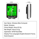 LED Cycling Odometer Wireless Stopwatch Bicycle Computer Bike Speedometer