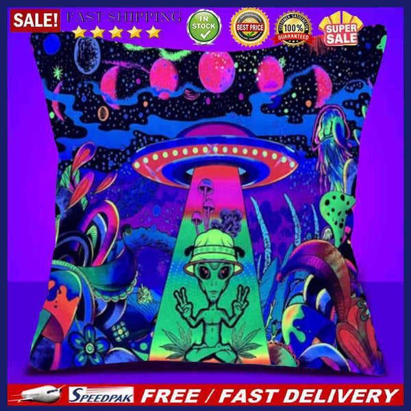 Square Pillowcase Aliens Printed Decorative Pillow Case Modern Farmhouse Decor