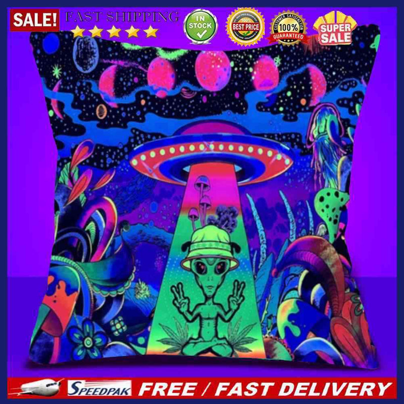 Square Pillowcase Aliens Printed Decorative Pillow Case Modern Farmhouse Decor