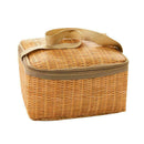 Portable Wicker Rattan Waterproof Tableware Insulated Thermal Basket Z4Y1
