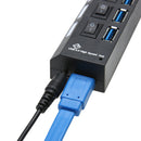 7 PORT USB 3.0 HUB 5 Gbps With Power On/Off Switch Adapter Cable For PC