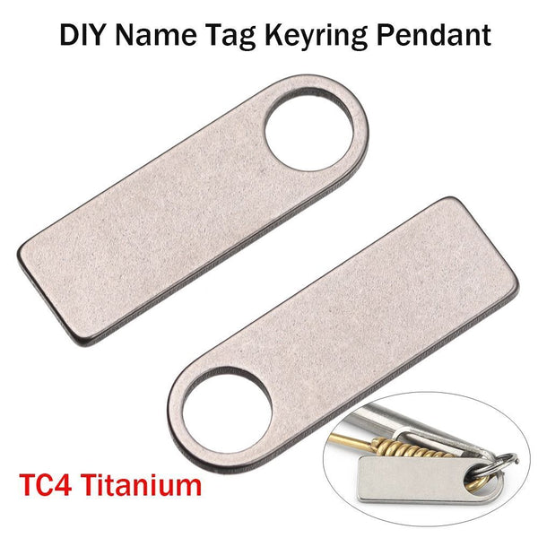 EDC Multi Tool Titanium Plate DIY Name Tag Anti-Lost Pet Keyring Pendant