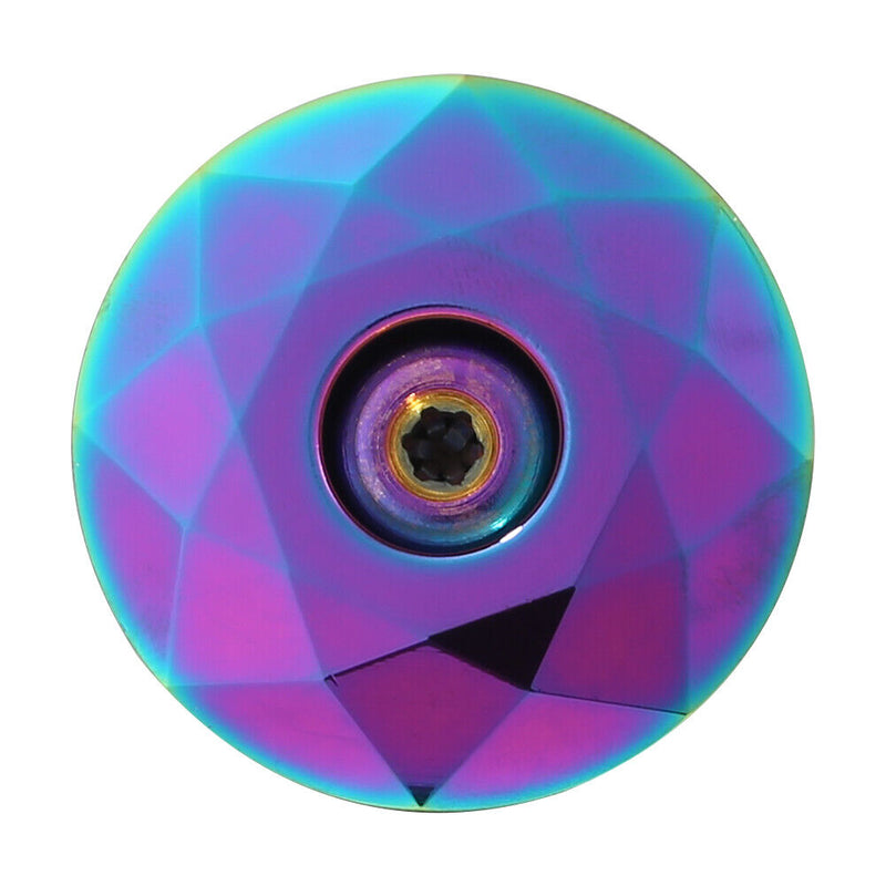 1-1/8 inch Bike Stem Top Cap MTB Bicycle Headset Cap Cover with Bolt Burnt Blue