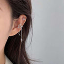 Trendy Cross Bright Stars Fashion Jewelry Clip Earrings Tassels No Piercing