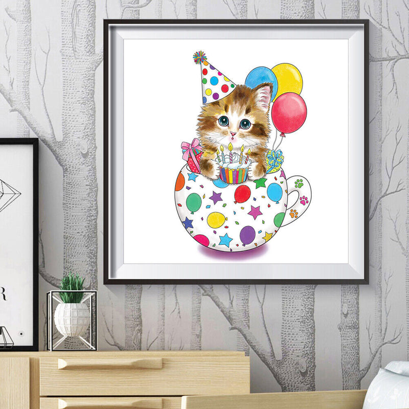 DIY Mosaic Cat Animal Part Drill Special Shape Diamond Painting Kit (YX038)