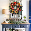 Fall Peony and Pumpkin Wreath Year Round Wreath Artificial Fall Wreath_