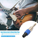 2pcs 6.35mm Stereo Connector Amplifier Microphone Plug Audio Connector Couplers