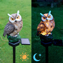 Solar LED Lawn Lights Owl Outdoor Landscape Statue Night Lamp (Dark Brown) Newly
