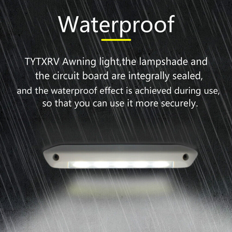 RV LED Awning Porch Light Waterproof Caravan Interior Wall Lamp (White) Newly