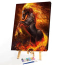 Painting By Numbers DIY Fire Horse Hand Painted Canvas Oil Art Picture Craft Kit