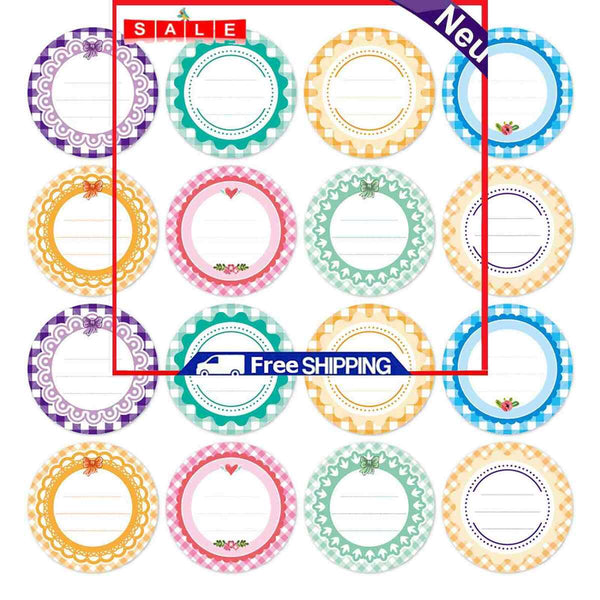 Canning Label Stickers Food Storage Labels for Bottle Jar and Lid 2"" 16pcs