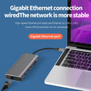 3.0 Gigabit Ethernet USB Type-C Hub 8K DP HDMI Docking Station For Laptop PC