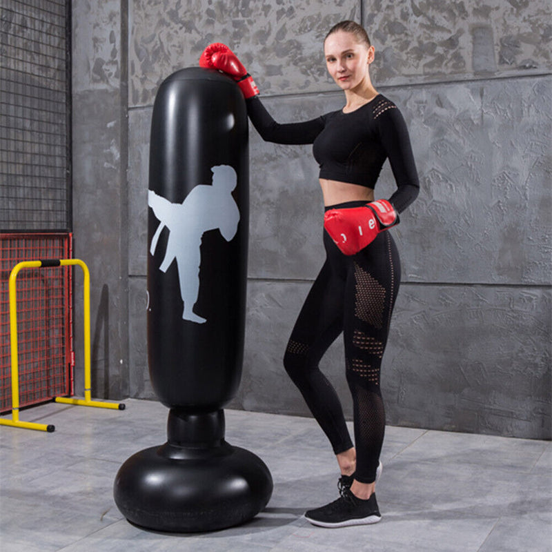 1.6m Inflatable Boxing Training Pillar Standing Water Base Tumbler Punching B