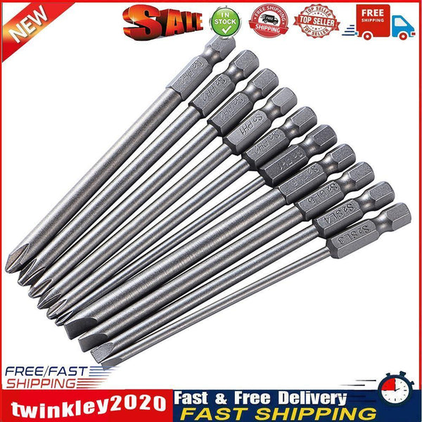 10pcs/set 100mm Alloy Steel S2 Slotted Phillips Screwdriver Bits Batches Newly