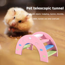 Wooden Hamster Small Animal Climbing Exercise Toys (Rainbow Bridge Pink) Newly