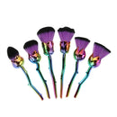 6pcs Rose Shape Makeup Brush Foundation Powder Blush Makeup Cosmetic Tool