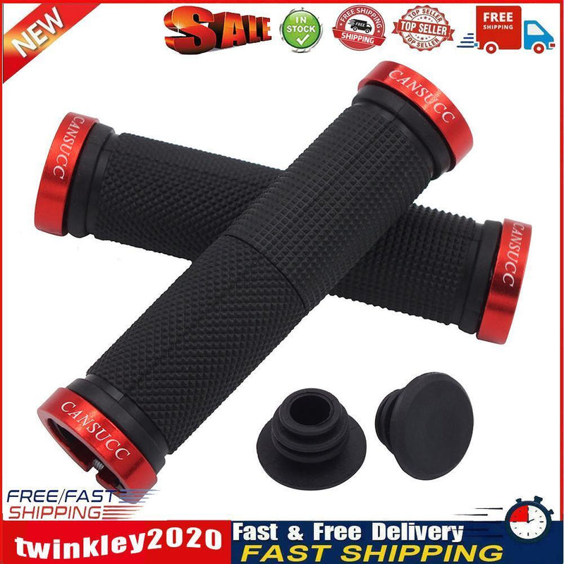 CANSUCC Rubber MTB Bike Handlebar Locking Cover w/ Plug Grip Covers (Red) Newly