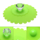 Lace Silicone Diamond Cup Lid Thermal Insulation Cup Cover (Green)