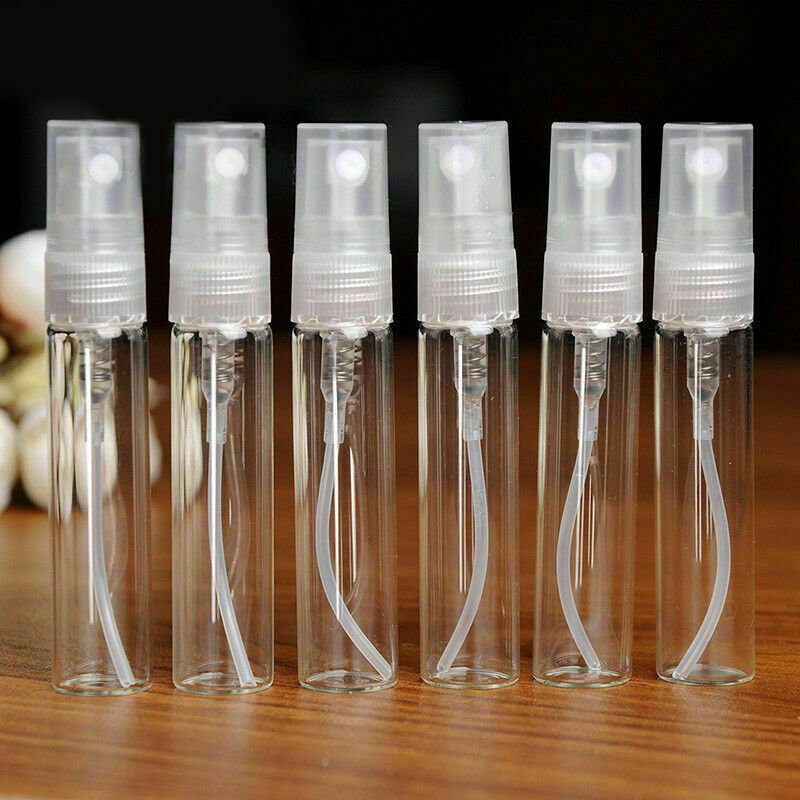 12 X Mini Glass Transparent Small Empty Spray Bottle Atomize Makeup Perfume R1M1