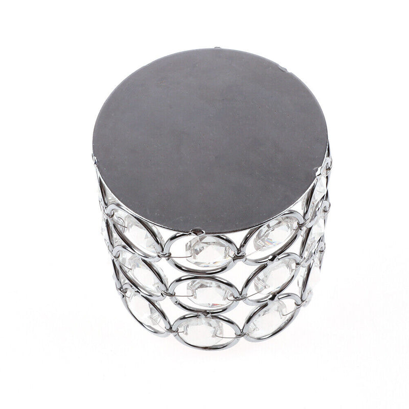 Crystal Candle Holder Metal Makeup Brush Storage Tube Pen Bucket Jewelry Box