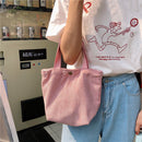 Large Capacity Shoulder Bag Autumn Solid Female Corduroy School Girls Clutches