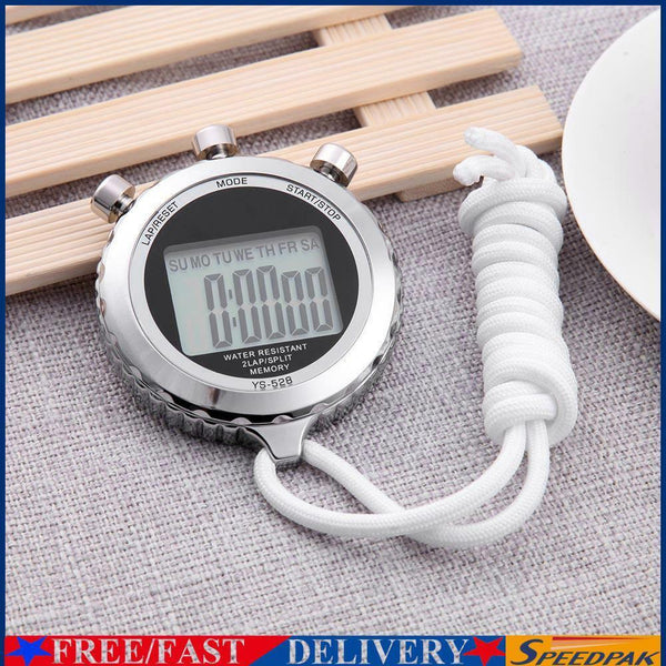 Chronograph Metal Digital Timer Stopwatch Sports Counter Waterproof Stopwat #F