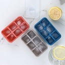 Soft Bottom Square Shape Ice Maker Silicone Ice Cube Mold with Lid DIY Desert