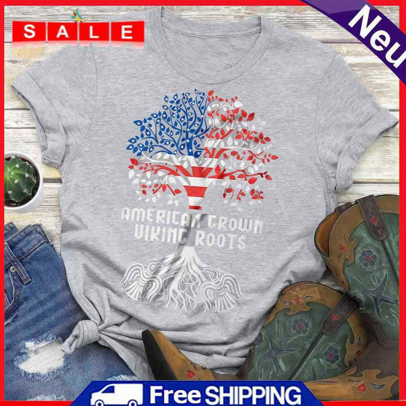 Independence Day American Tree Tea (Light Grey S) T-Shirt