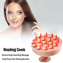 Silicone Scalp Head Body Massager Comb Round Hair Washing Brushes (Pink) Newly