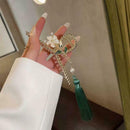 Tassel Hair Claw Retro Flower Hair Clip Barrette Alloy Clip Ponytail E0Z0