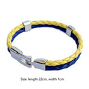 Women Men Leather Ukrainian Flag Bracelets Stand with Ukraine Wristband Ban