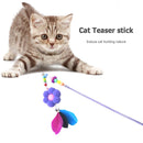 Feather Bell Flower Chaser Wand Funny Entertainment Cat Teaser Rod Stick Toys