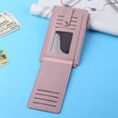 Women Mini PU Leather Purse Fashion Credit Card Holder Clutch Bags (Purple)