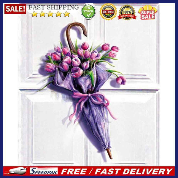 Umbrella Flower Oil Paint By Numbers DIY Handpainted Home Decoration Unframed