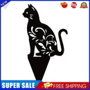 Hollow Simulation Black Cat Dog Insert Card Silhouette Stake Garden Art (C)