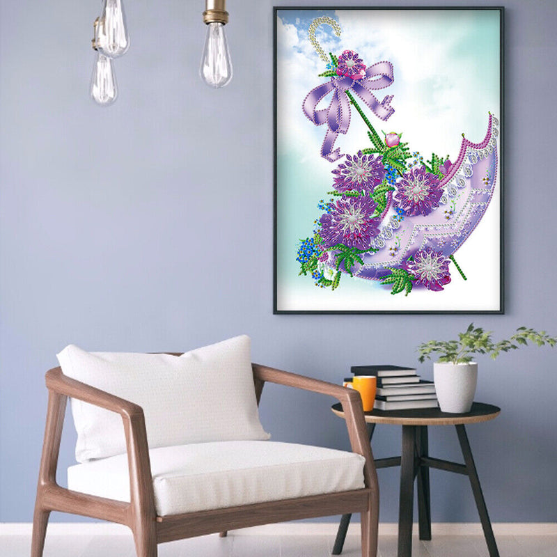 LIUZHI 5D Diamond Painting Set, Motif: Umbrella, Diamond Embroidery, Cross Stitch