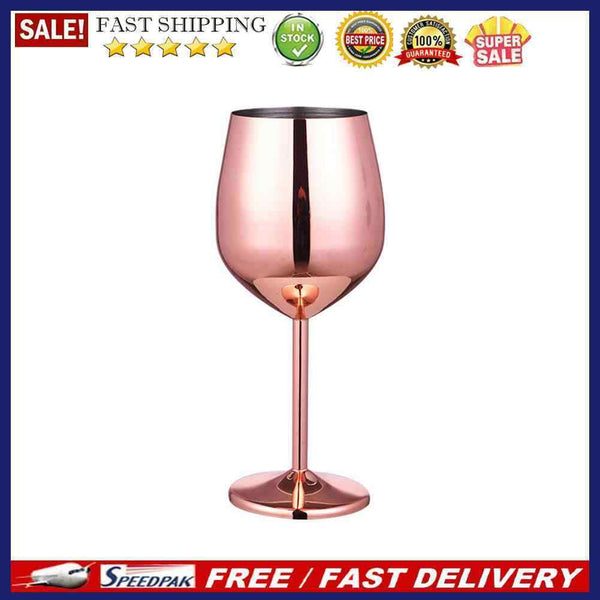 500ml Metal Red Wine Glass Stainless Steel Cocktail Juice Drink Cup Party Goblet