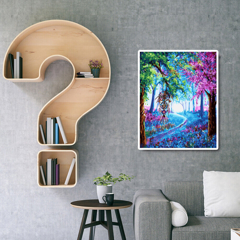DIY Oil Painting By Numbers Kits Tree Hand Painted Canvas Color Drawing Picture